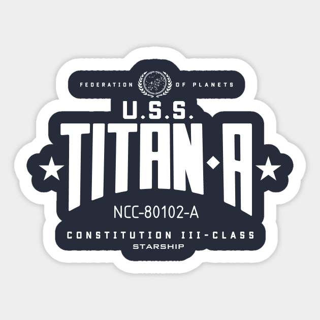 U.S.S. Titan-A Sticker by MindsparkCreative